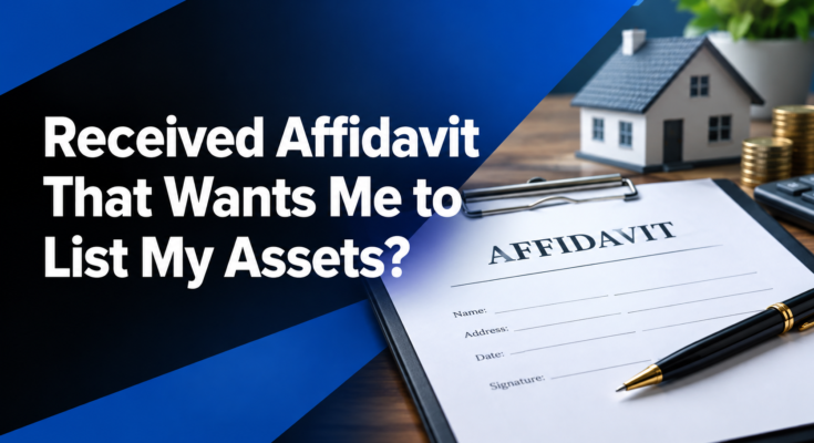 Received Affidavit That Wants Me to List My Assets