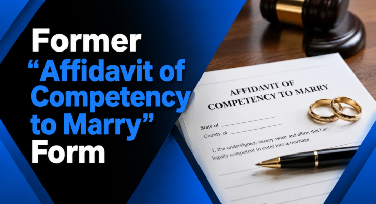 Former "Affidavit of Competency to Marry" Form