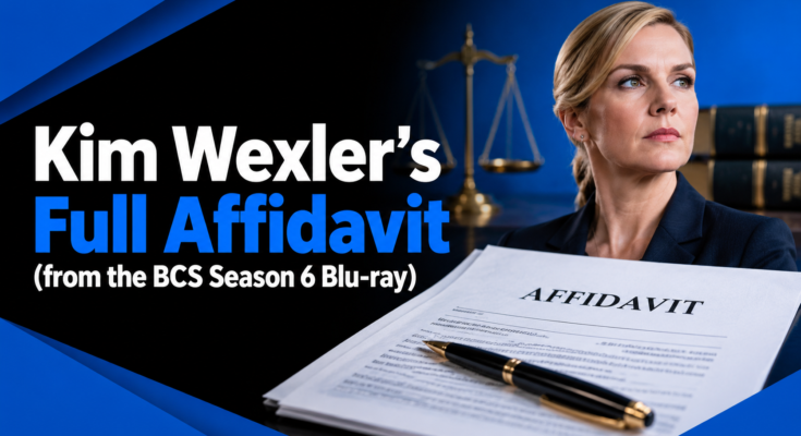Kim Wexler's Full Affidavit (from the BCS Season 6 Blu-ray)
