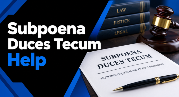 Subpoena Duces Tecum Help